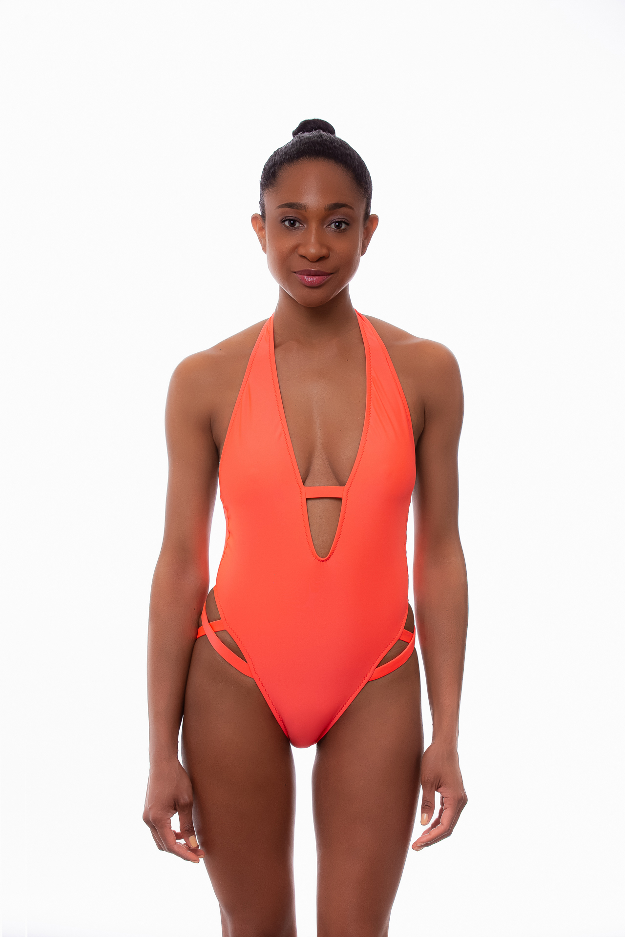 Maya One Piece Swimsuit In Coral Neon