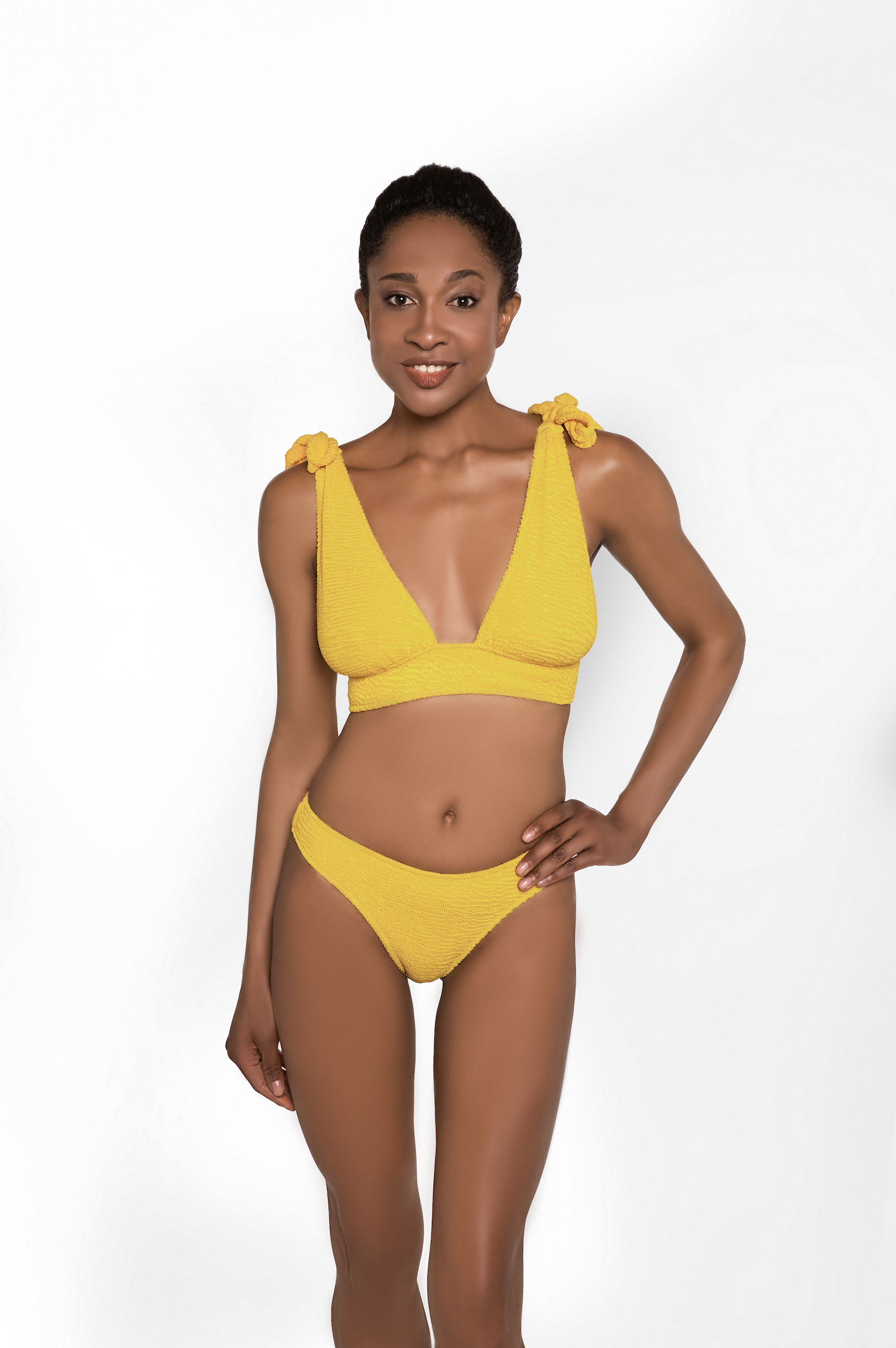 Sole Crinkle Tie-Up Two Pieces Swimsuit