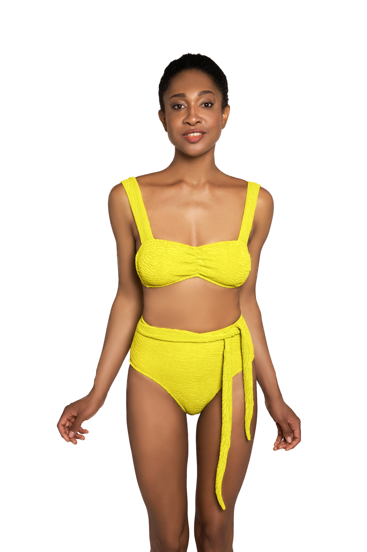 Rosalia Crinkle High-Waisted Bikini Set